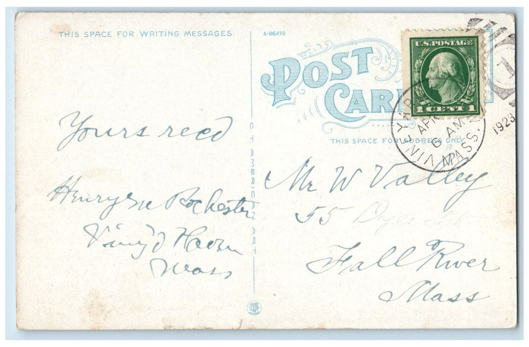 1923 Union Street East from Pleasant New Bedford Massachusetts MA Postcard