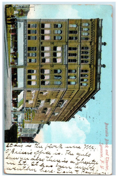 1907 John H.Mann & Co. Bastable Black and Theatre Syracuse New York NY Postcard