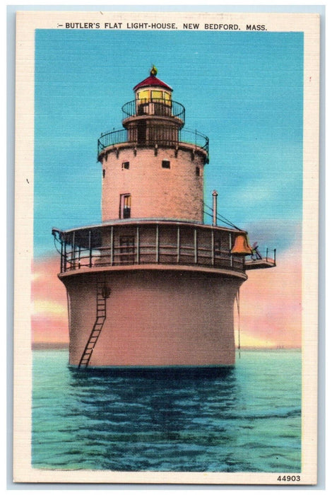 c1950's Butler's Flat Light Hous New Bedford Massachusetts MA Postcard