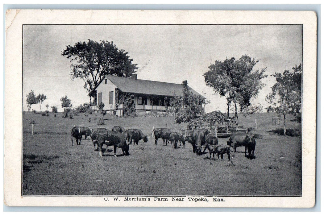 c1940's C.W. Merriam's Farm Near Topeka Kansas KS Vintage Posted Postcard
