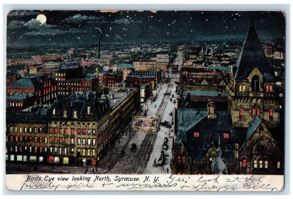 1906 Birds Eye View Looking North Syracuse New York NY Earlville NY Postcard