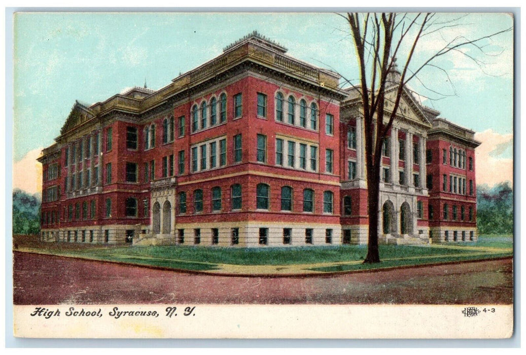 c1910 High School Building Syracuse New York NY Antique Unposted Postcard