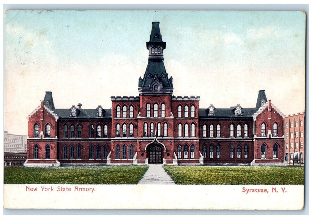 1911 New York State Armory Syracuse New York NY Antique Posted Postcard