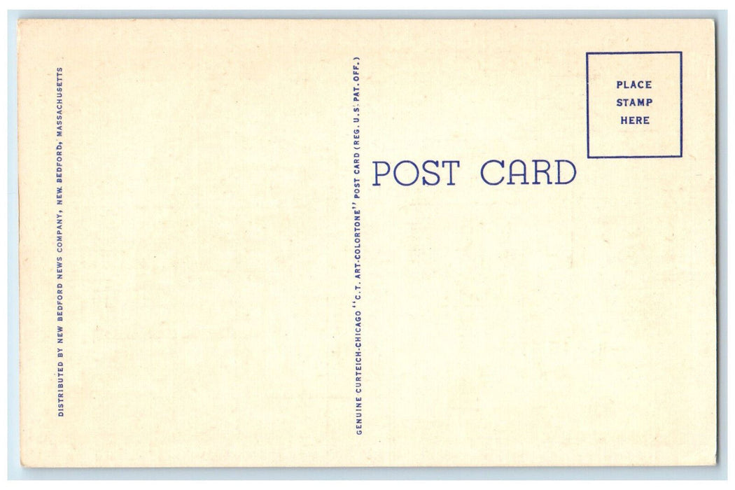 c1940's Post Office & New Bedford Hotel New Bedford Massachusetts MA Postcard