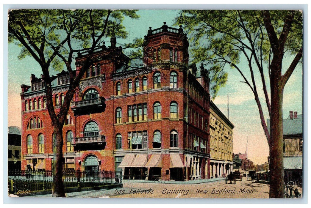 1910 Odd Fellows Building New Bedford Massachusetts MA Posted Antique Postcard