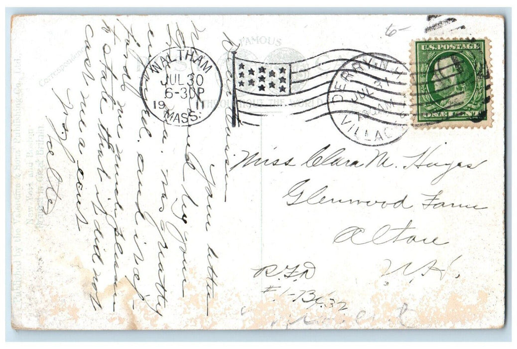 1911 Roger's Hall School Building Lowell Massachusetts MA Antique Postcard