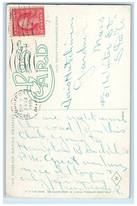 1918 Dalton Club Newburyport Massachusetts MA Antique Posted Postcard