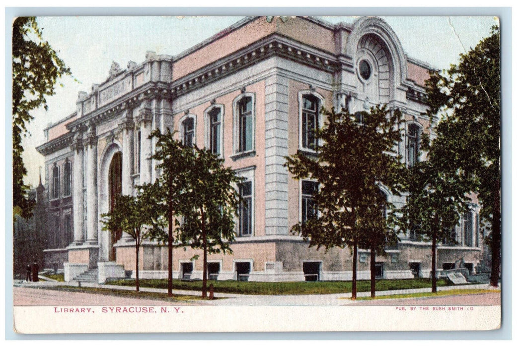 c1905 Library Syracuse New York NY Antique Unposted The Bush Smith Postcard