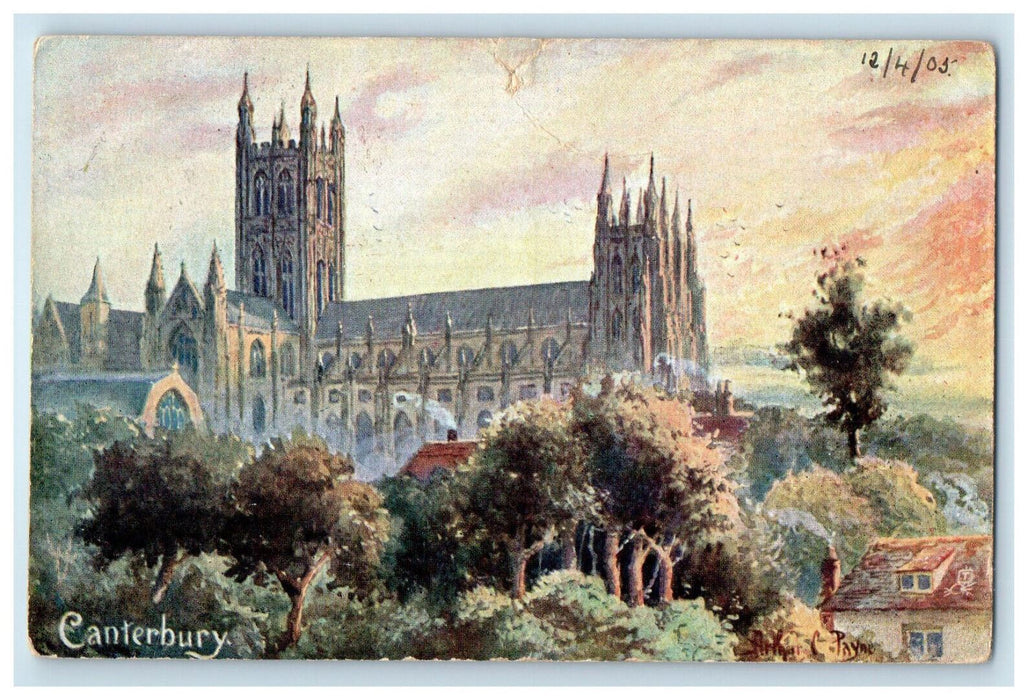 1905 Canterbury English Cathedrals England Oilette Tuck Art Postcard