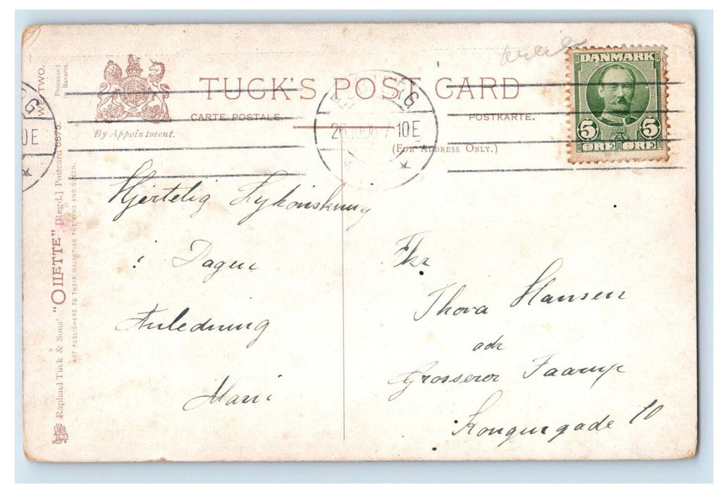 c1910 We Two, Dutch Kid, Dog, Esbjerg Denmark Oilette Tuck Art Postcard