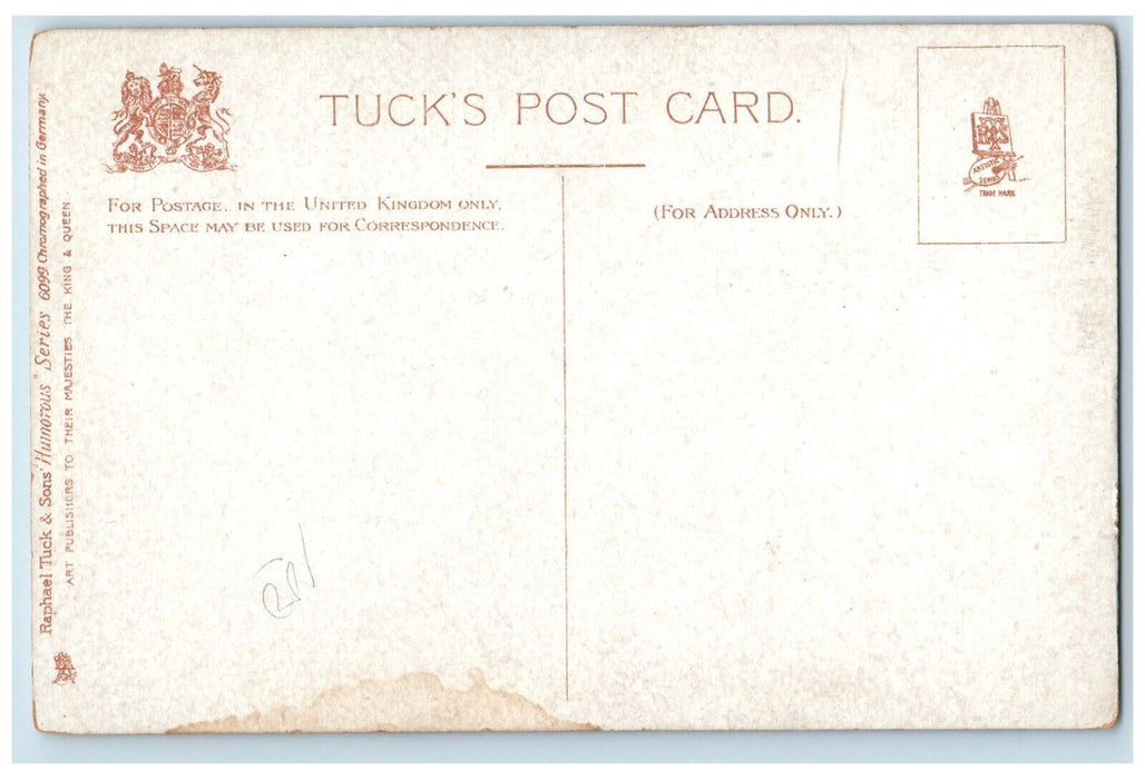 c1910's Couple Romance Two Cooks Are Better Than One Chef Tuck's Postcard