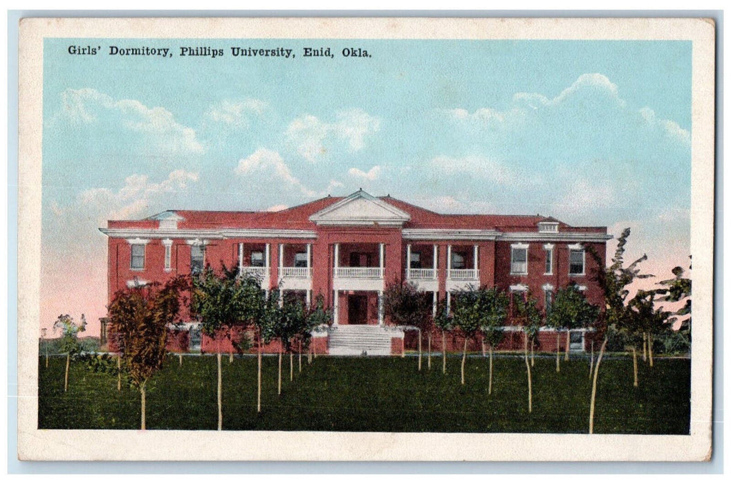 1947 Girls' Dormitory Philips University Front View Enid Oklahoma OK Postcard