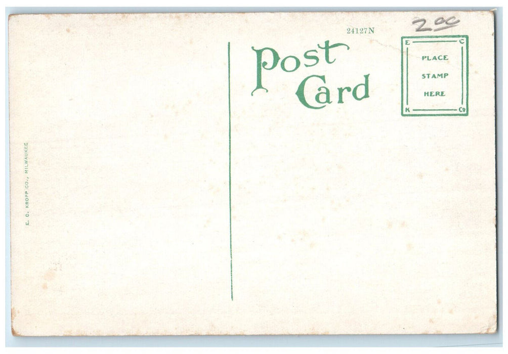 High School Building Tree-lined Scene Blackwell Oklahoma OK Antique Postcard