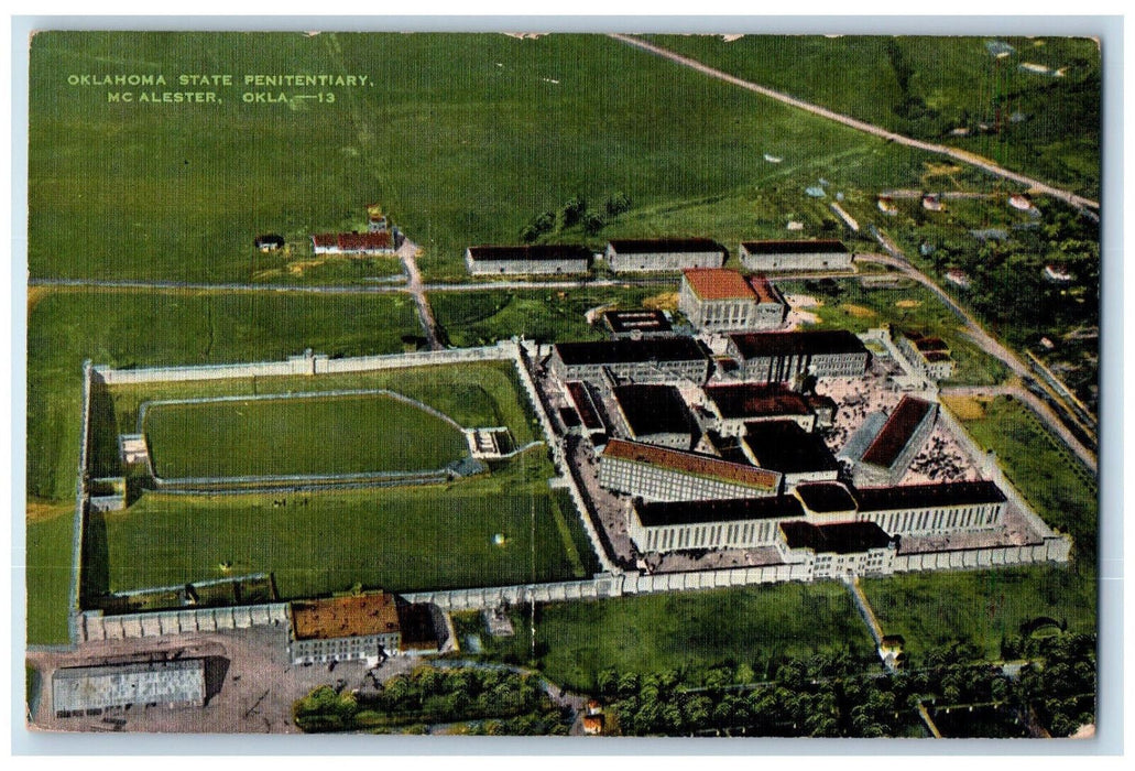 Bird's Eye View Of Oklahoma State Penitentiary McAlester OK Vintage Postcard