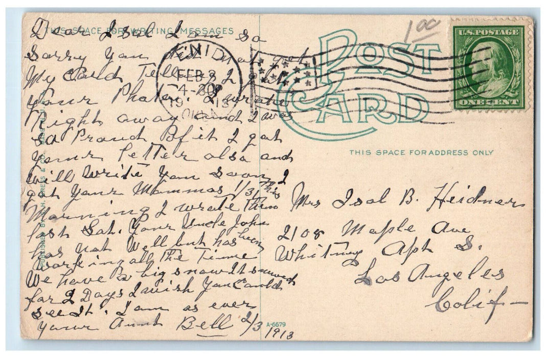 1913 First Presbyterian Church Trees Street Scene Enid Oklahoma OK Postcard