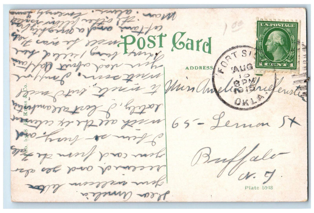 1915 Scenic View Law-Ton-Ka-Falls And Mt. Scoot Near Lawton Oklahoma OK Postcard