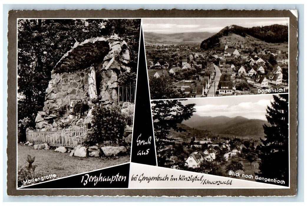 1971 Greetings Multiview Black Forest Gengenbach Germany  RPPC Photo Postcard