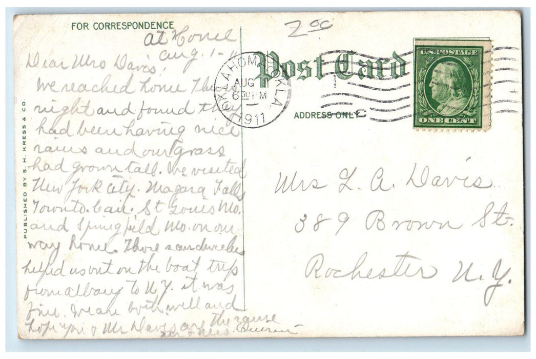 1911 State National Bank Building Exterior Oklahoma City OK Antique Postcard