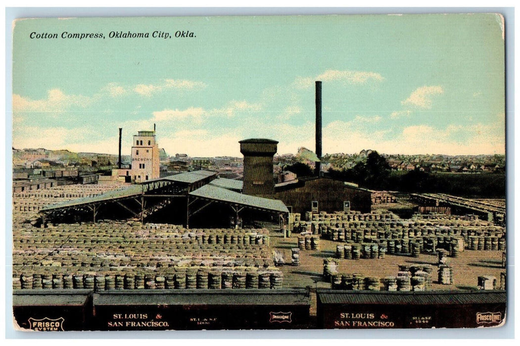 View Of Cotton Compress Brewery Oklahoma City OK Antique Unposted Postcard