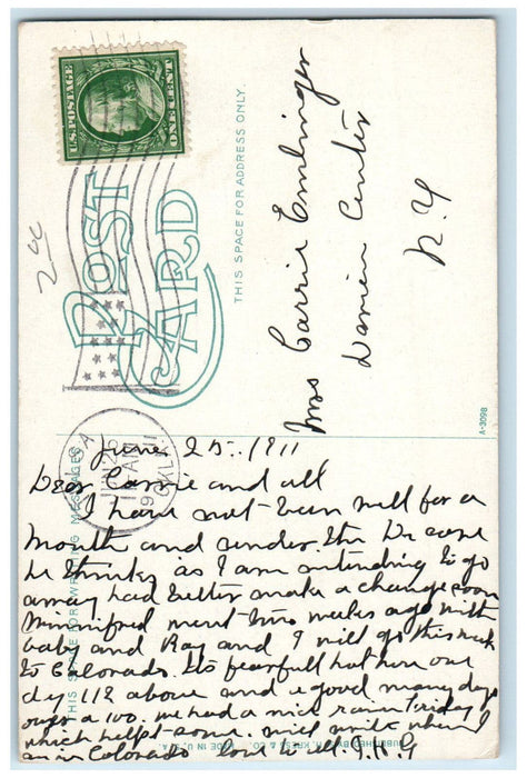 1911 High School Building Front View Tulsa Oklahoma OK Antique Posted Postcard