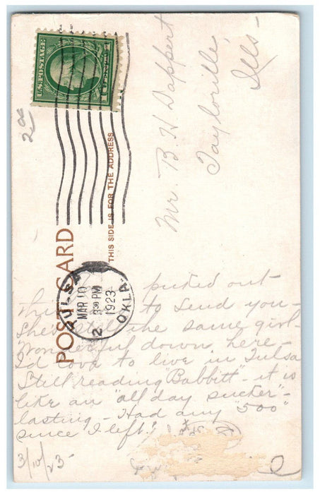 1923 Cosden Building Cars Street Exterior Scene Tulsa Oklahoma OK Postcard