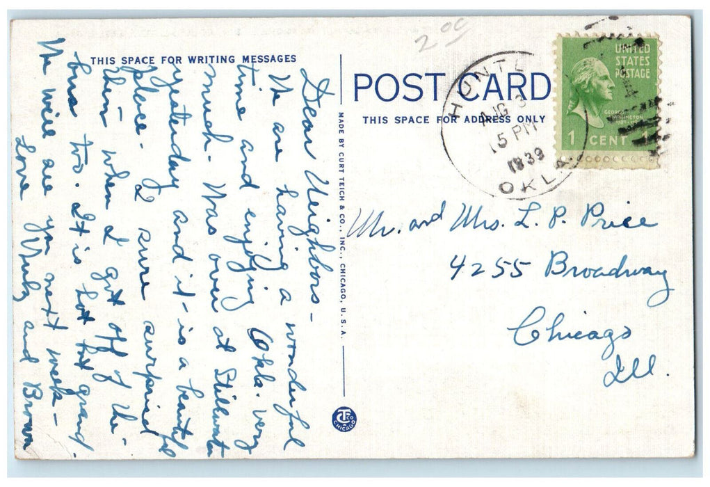 1939 Whitehurst Building Oklahoma A. & M. College Stillwater OK Postcard