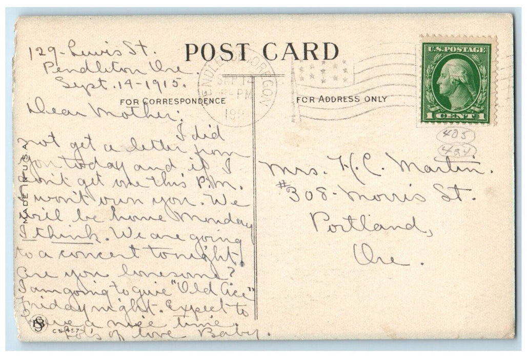 1915 Children Getting Cake Cabinet Barell Pendleton Oregon OR Antique Postcard
