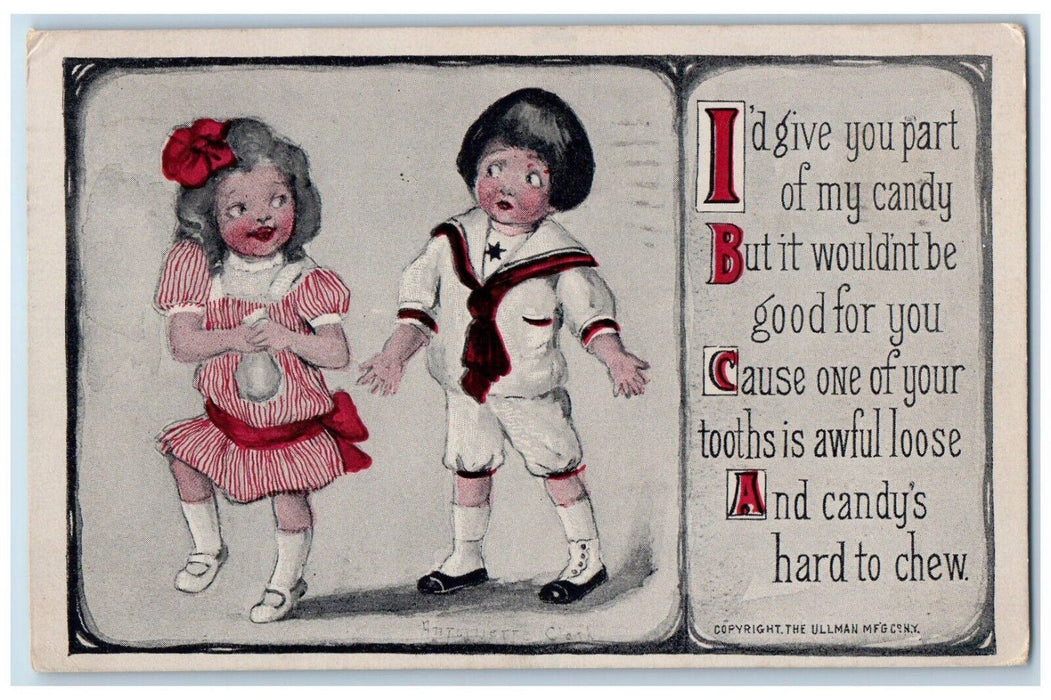 1911 Valentine Children Candy's Lindsay Omemee Ontario Canada Antique Postcard