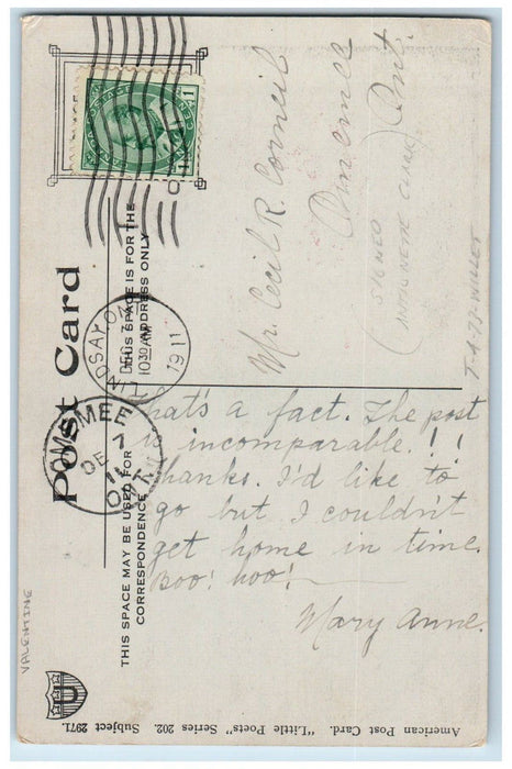 1911 Valentine Children Candy's Lindsay Omemee Ontario Canada Antique Postcard