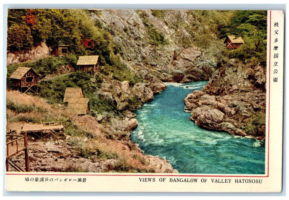 c1950's Views of Bangalow of Valley Hatonosu Japan Vintage Unposted Postcard