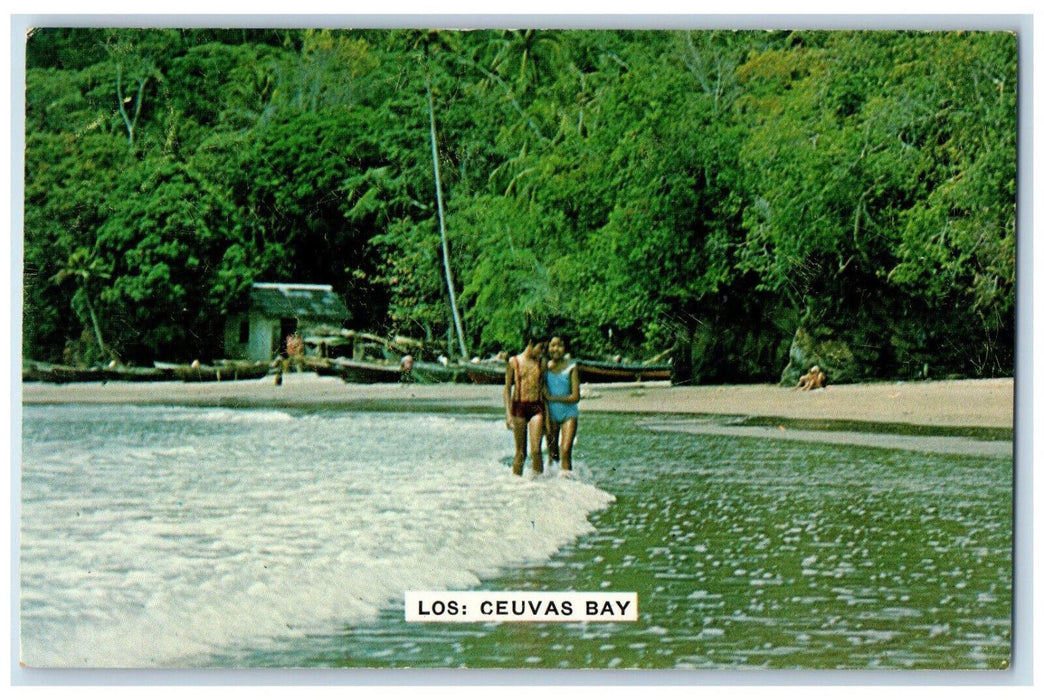 1966 Scene of Couple Los: Ceuvas Bay Trinidad W.I. Posted Vintage Postcard