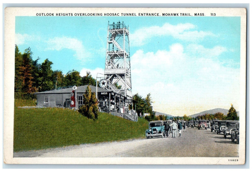 Outlook Heights Overlooking Hoosac Tunnel Entrance Mohawk Trail MA Postcard
