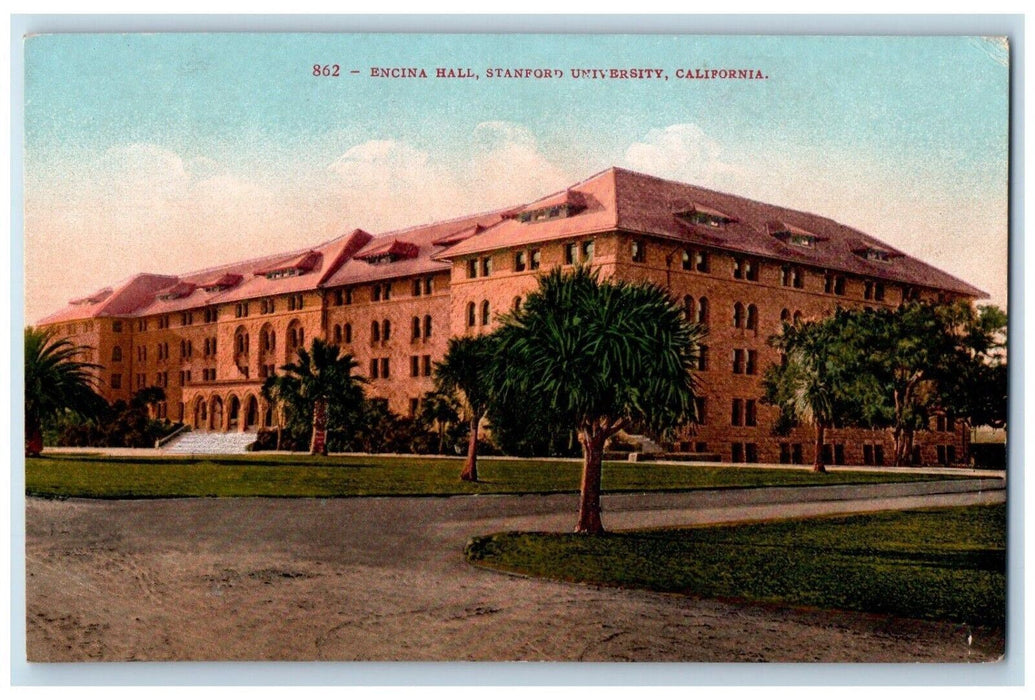 c1910 Encina Hall Stanford University Exterior Building California CA Postcard