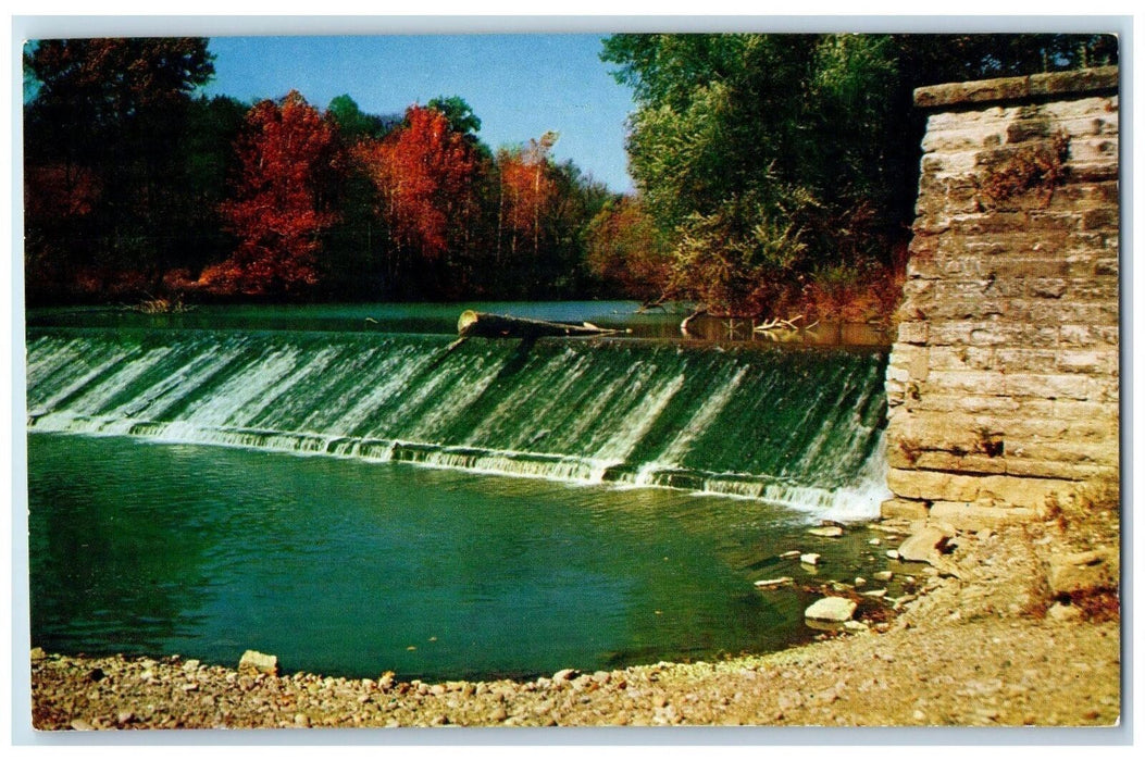 Scenic View Of Whitewater Canal Feeder Dam Laurel Indiana IN Vintage Postcard