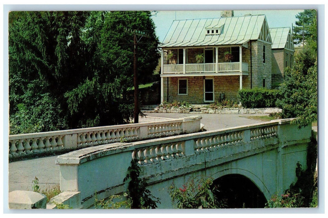 Madison State Hospital Entrance Indiana IN, Bridge Scene Vintage Postcard