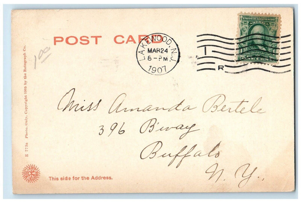 1907 Scenic View Boat House Lake Carasaljo Lakewood New Jersey Antique Postcard
