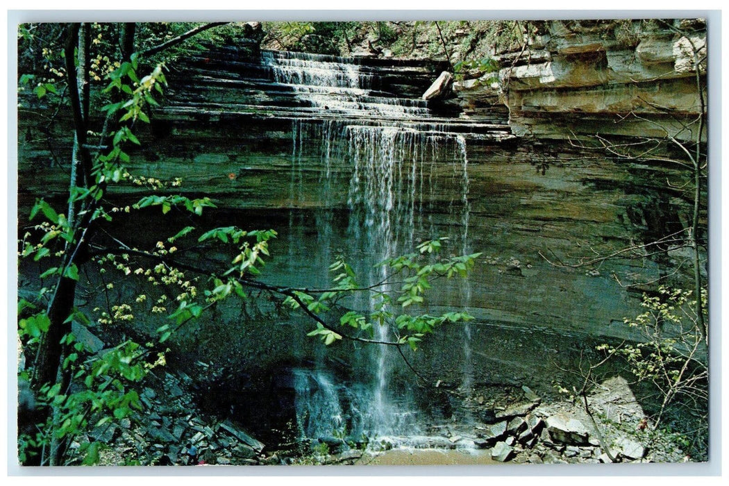 Scenic View Of Clifty Water Falls State Park Madison Indiana IN Vintage Postcard