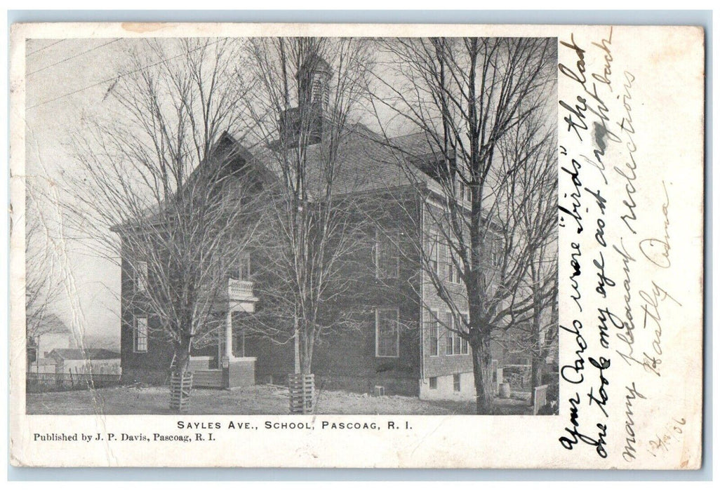 1906 Union Mill Office Street Exterior Building Pascoag Rhode Island RI Postcard