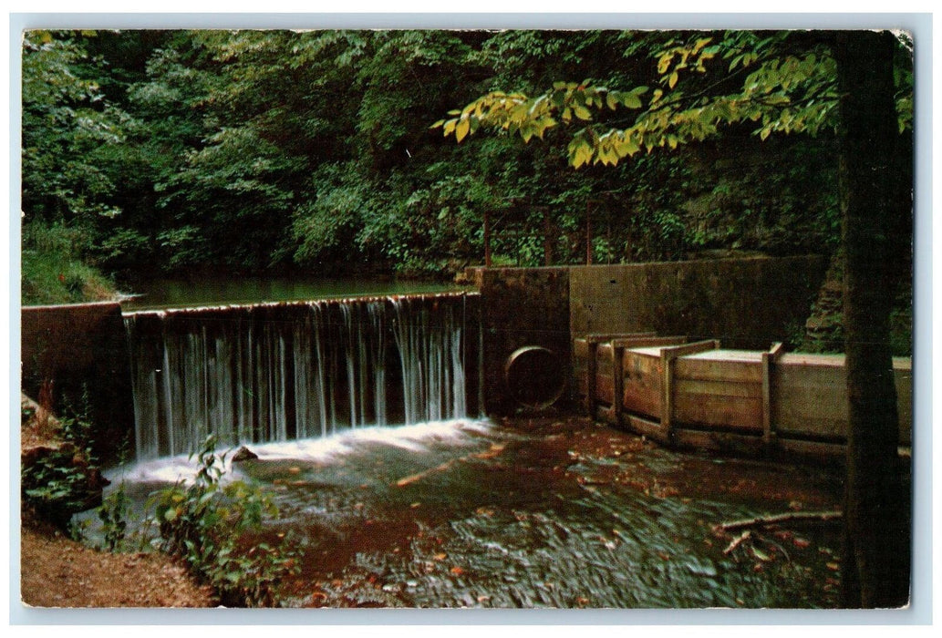 1958 Hammer's Dam Gate Controlled The Waterflow Mitchell Indiana IN Postcard