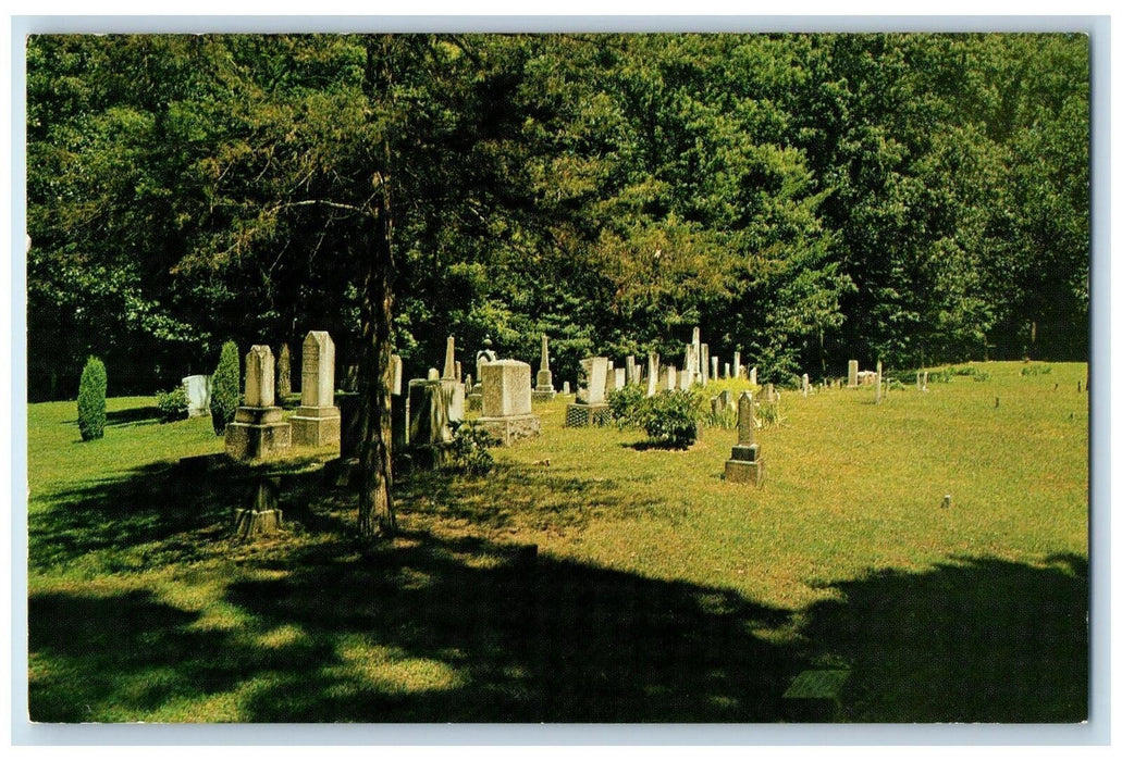View Of Old Spring Mill Village Cemetery Mitchell Indiana IN Vintage Postcard