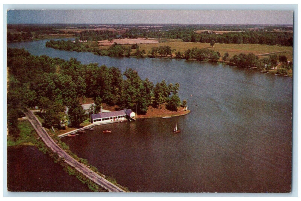 Bird's Eye View Of Tall Timbers Marine Supply Monticello Indiana IN Postcard