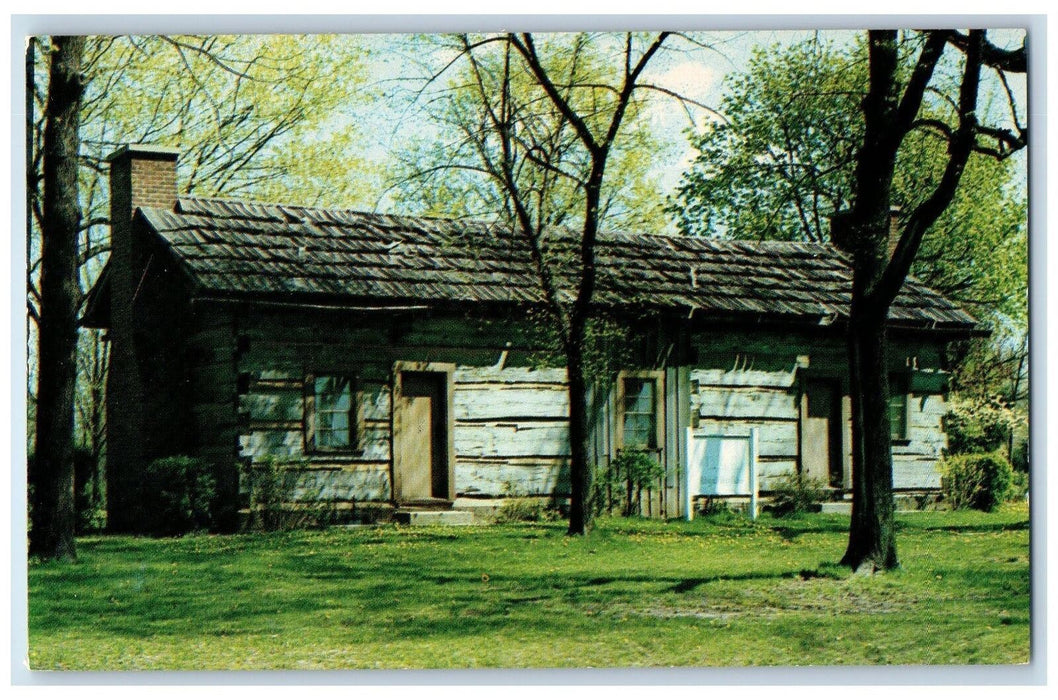 View Of Boone County Pioneer Cabin House Fayette Indiana IN Vintage Postcard