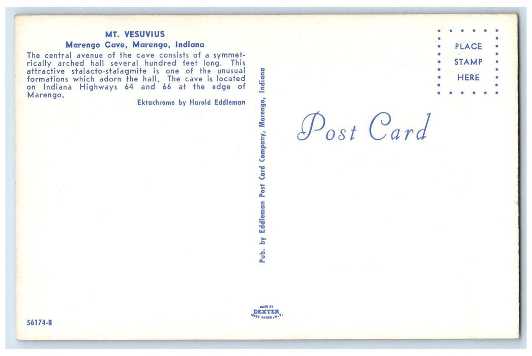Scenic View Of Mt. Vesuvius Marengo Cave Indiana IN Vintage Unposted Postcard