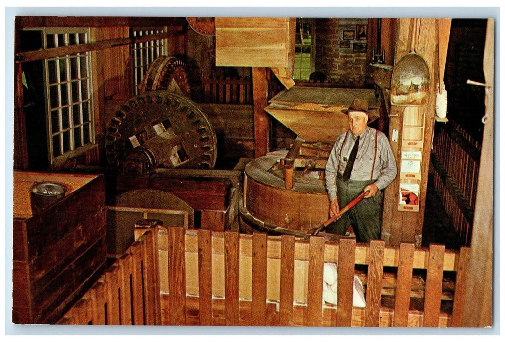 Grinding Cornmeal Hammer's Spring Mill State Park Mitchell Indiana IN Postcard