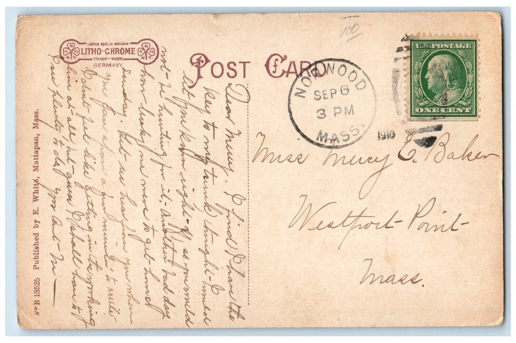 1910 View Of Methodist Chruch Mattapan Massachusetts MA Antique Postcard