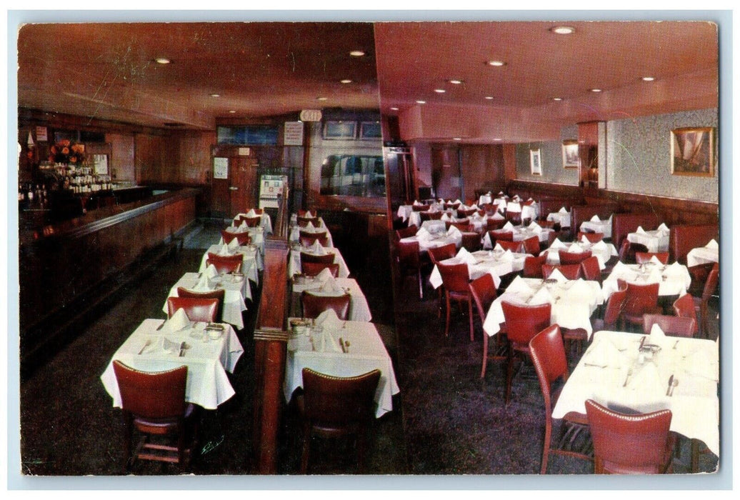 1960 Bowling Green Cafe Pier 1 Restaurant Bar Lounge Broadway New York Postcard