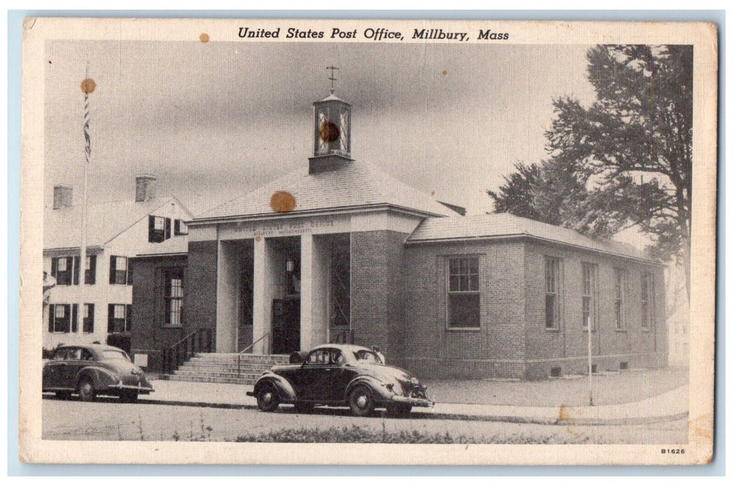 1956 United States Post Office Millbury Massachusetts MA Vintage Postcard