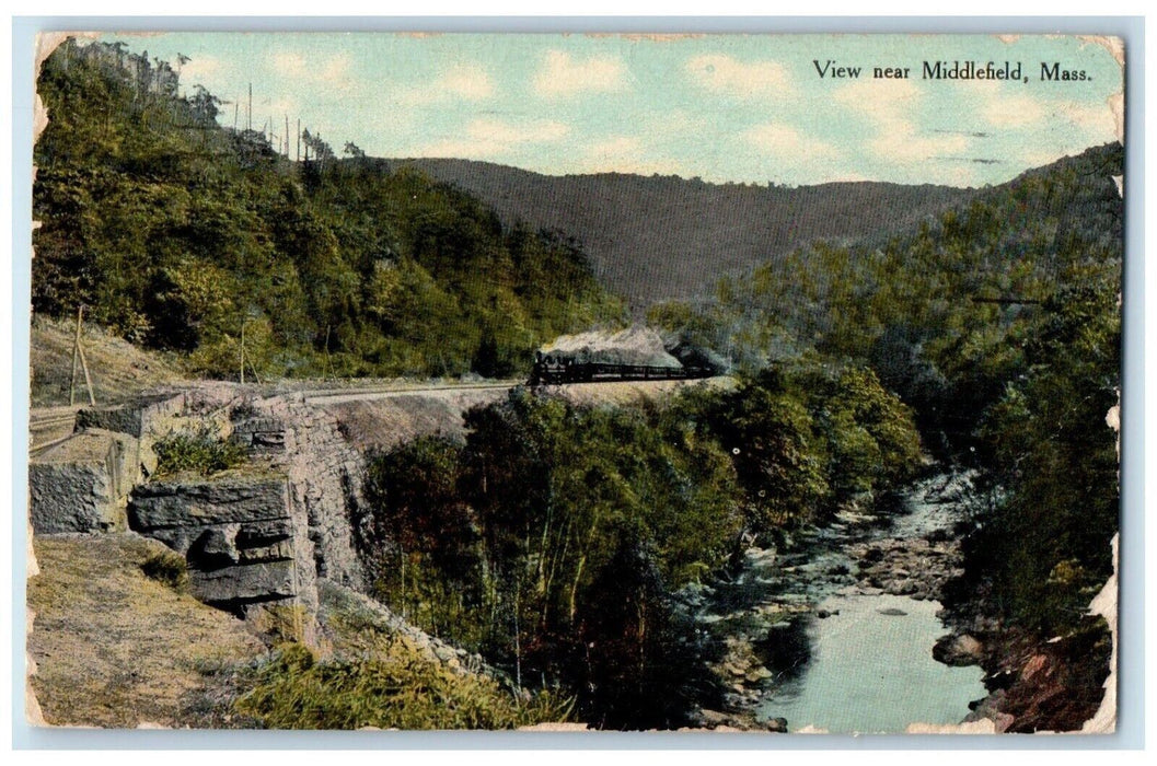 1910 View Near Trail Road Middlefield MA, Evanston IL Antique Posted Postcard