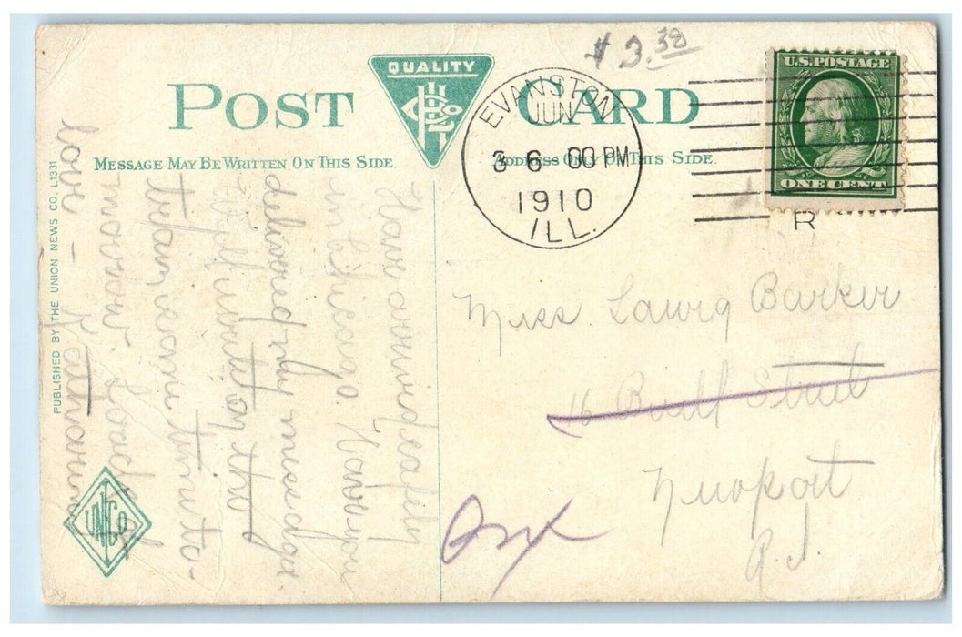 1910 View Near Trail Road Middlefield MA, Evanston IL Antique Posted Postcard