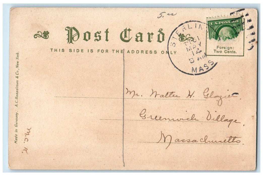 1914 First Congregational Chruch Bramanville Millbury Massachusetts MA Postcard